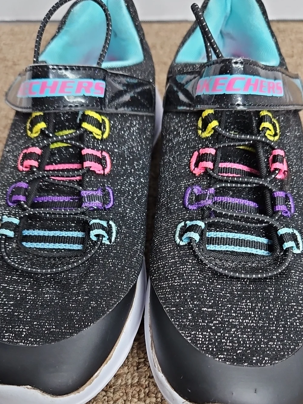 Skechers black glitter